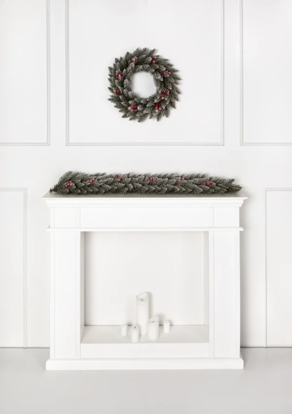 Siberian Frosted Spruce with Holly PVC Wreath - Image 7