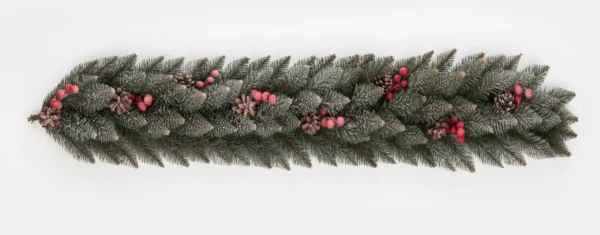 Siberian Spruce Snow Covered Holly PVC Garland